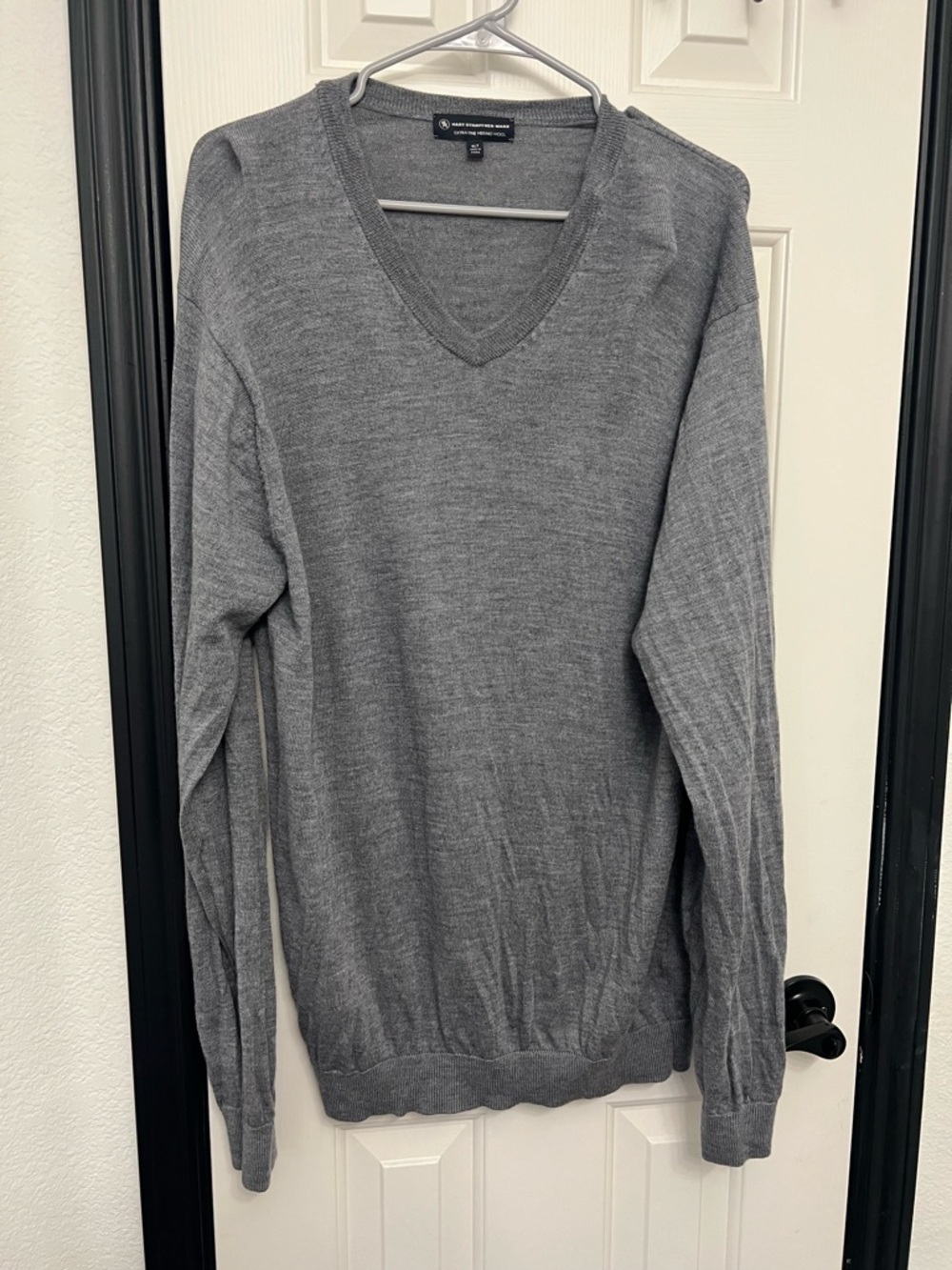 Hart Schaffner Marx Extra Fine Merino Wool Sweater Big Man Tall Gray XLT